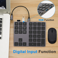 AVATTO aluminiowa bezprzewodowa klawiatura numeryczna Bluetooth z koncentratorem USB wejście cyfrowe funkcja dla Windows,Mac OS,Android laptop PC 3